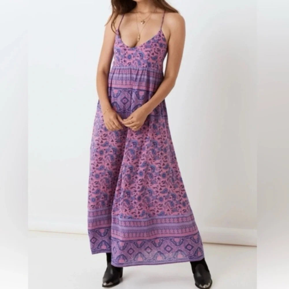 Spell & The Gypsy Journey Strappy Maxi Dress In Mullberry